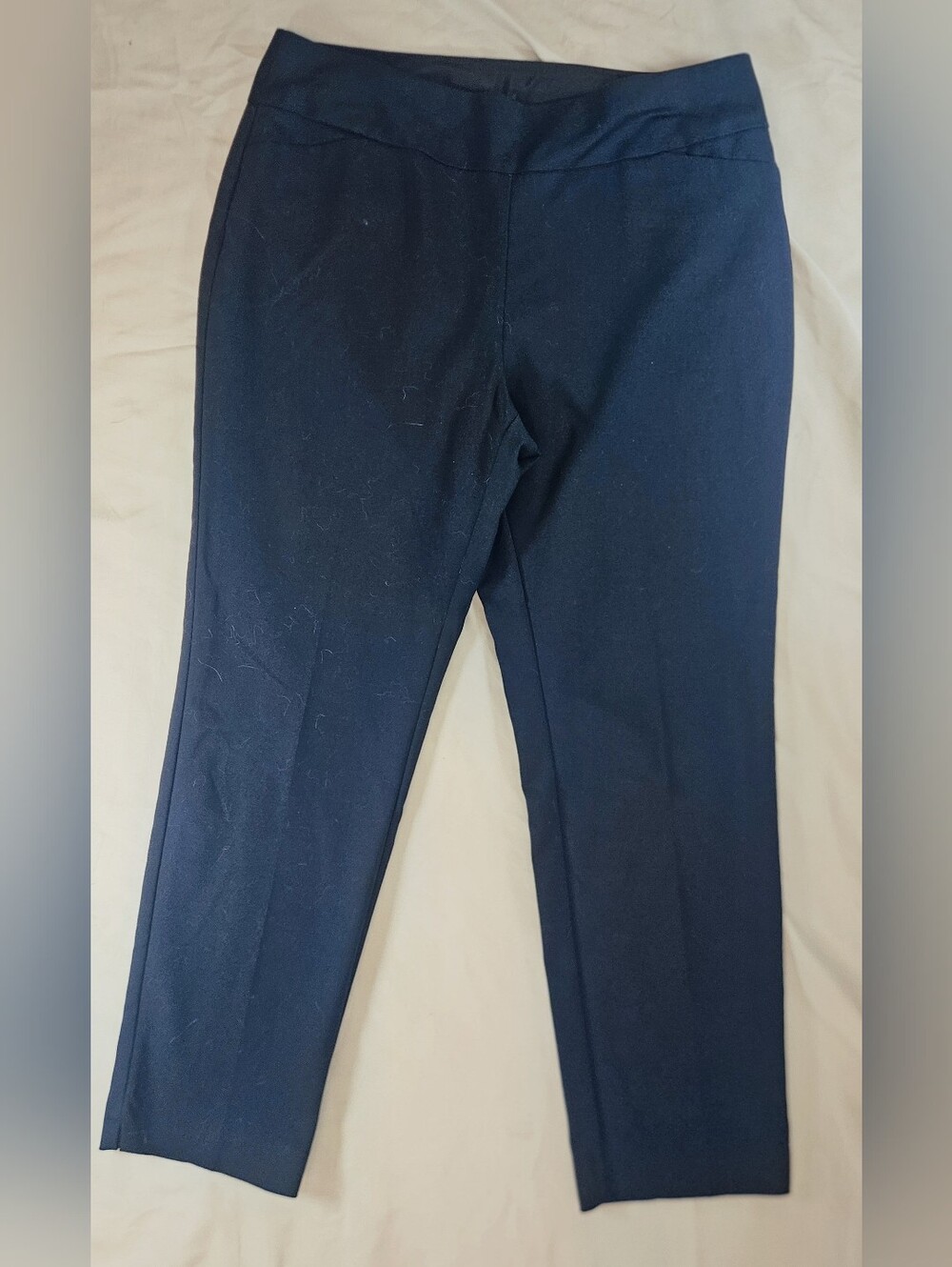 Investments Womens Navy Blue Straight Leg Faux Pocket Pull On Dress Pants Sz 10